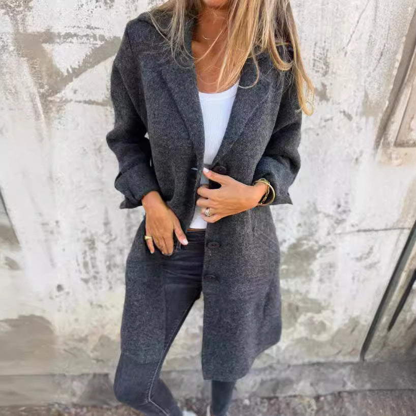 Veste en laine longue élégante pour femmes avec coupe surdimensionnée Levoire