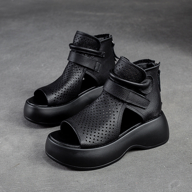 Levoire | Sandales en cuir pour besoins orthopédiques Noir