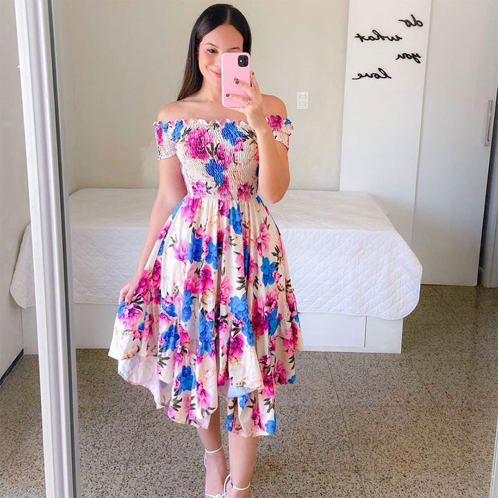 Levoire | Robe mi-longue sans manches élégante avec imprimé