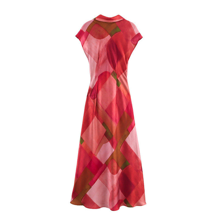 Levoire | Robe midi en satin imprimée de manière vivante