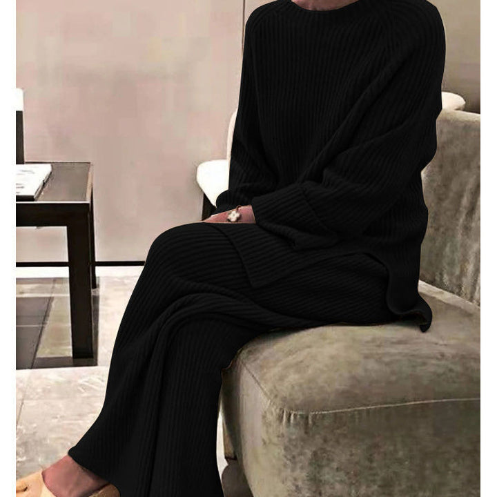 Costume en tricot côtelé pour femmes avec haut ample et jambes larges Levoire