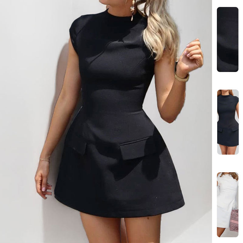 Robe mini ajustée pour femmes avec poches et taille haute Levoire