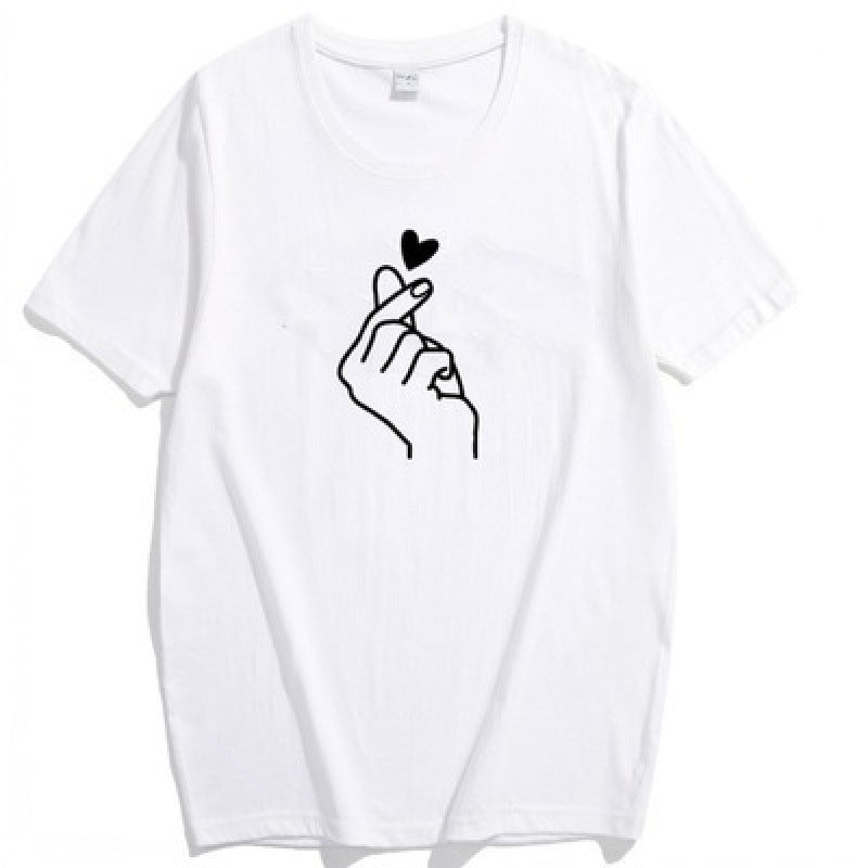 T-shirt femme avec design de cœur créatif et coupe décontractée Levoire