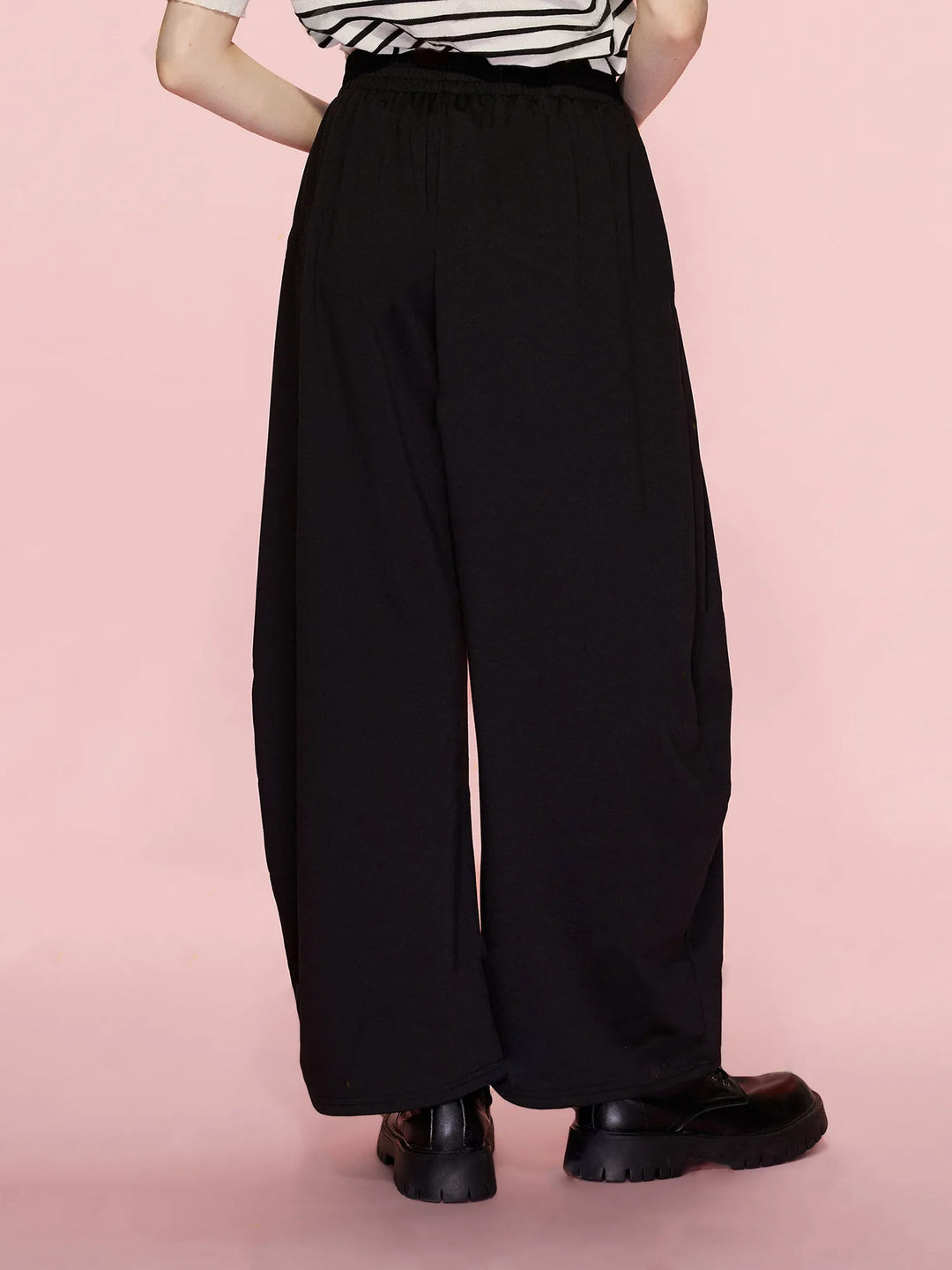 Pantalons Palazzo larges pour femmes avec taille élastique et plis Levoire