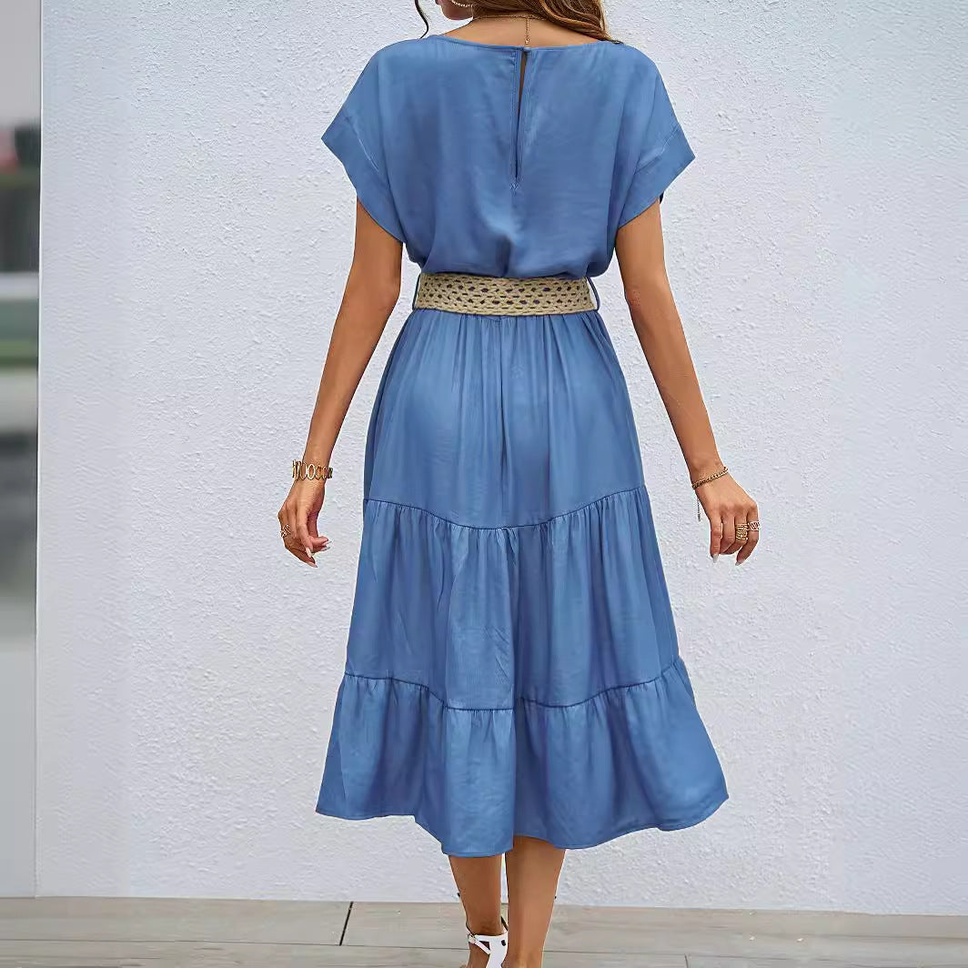 Robe midi décontractée pour femme avec jupe flottante et volumineuse Levoire
