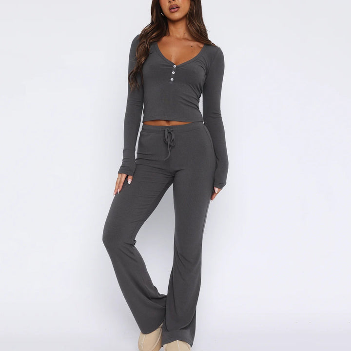Levoire | Top confortable Pantalons longs Ensemble en deux pièces en soie
