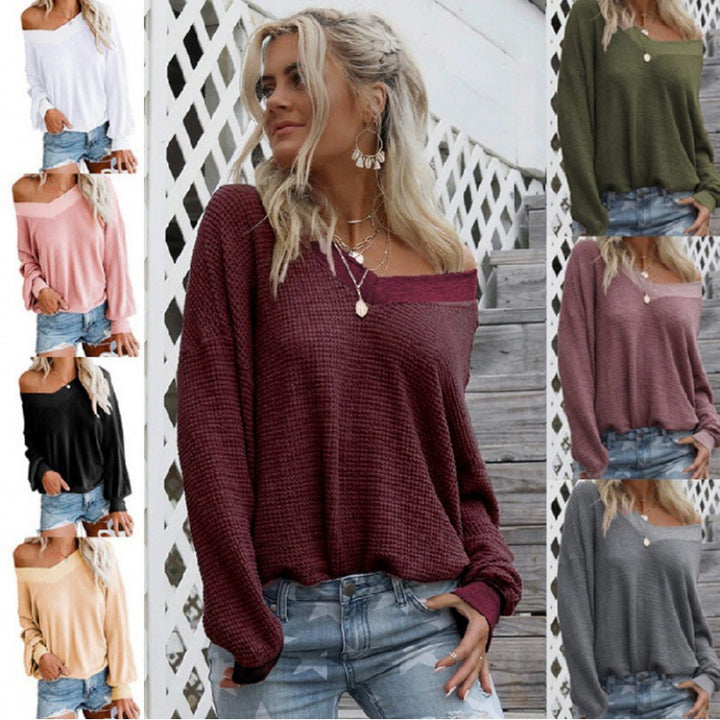 Pull en maille décontracté femme à épaules dénudées avec manches volumineuses Levoire