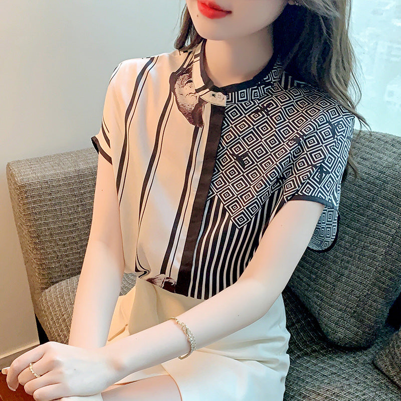 Blouse de mode femme avec motif graphique et détails élégants Levoire