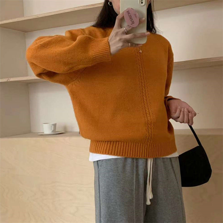 Levoire | Pull Élégant Uni Orange Une taille