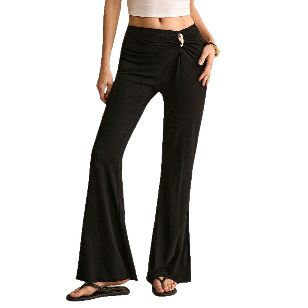 Pantalons évasés pour femmes avec élément de gathering élégant Levoire