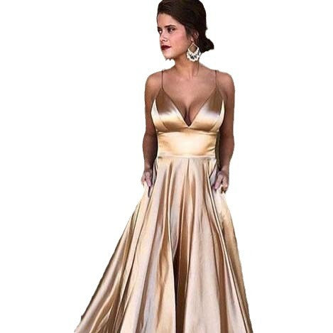 Levoire | Robe de soirée élégante à décolleté en V sans bretelles