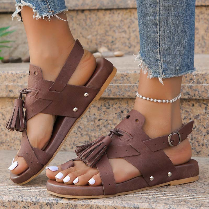 Levoire | Magnifiques Sandales Boho Avec Pompons Pour Femmes