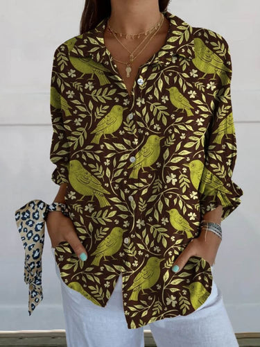 Levoire | Chemise Femme Vintage Rétro À Manches Longues Boutonnée
