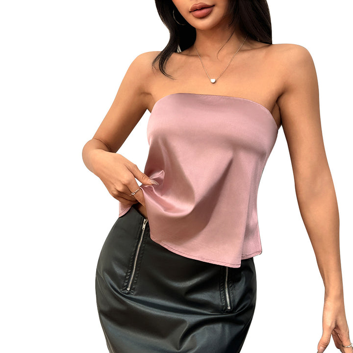 Top en chiffon sans bretelles pour femmes avec coupe fluide Levoire