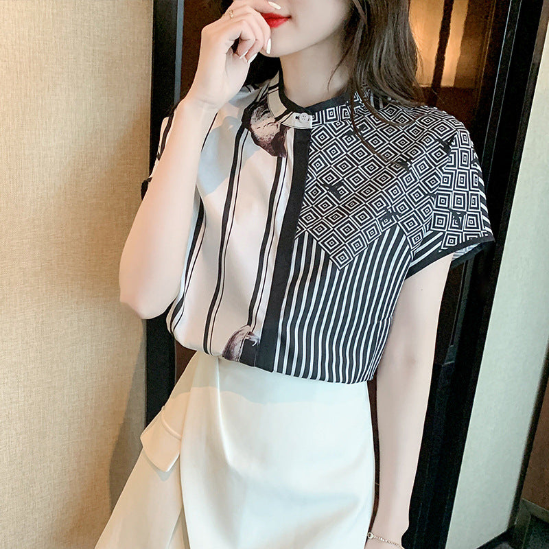 Blouse de mode femme avec motif graphique et détails élégants Levoire