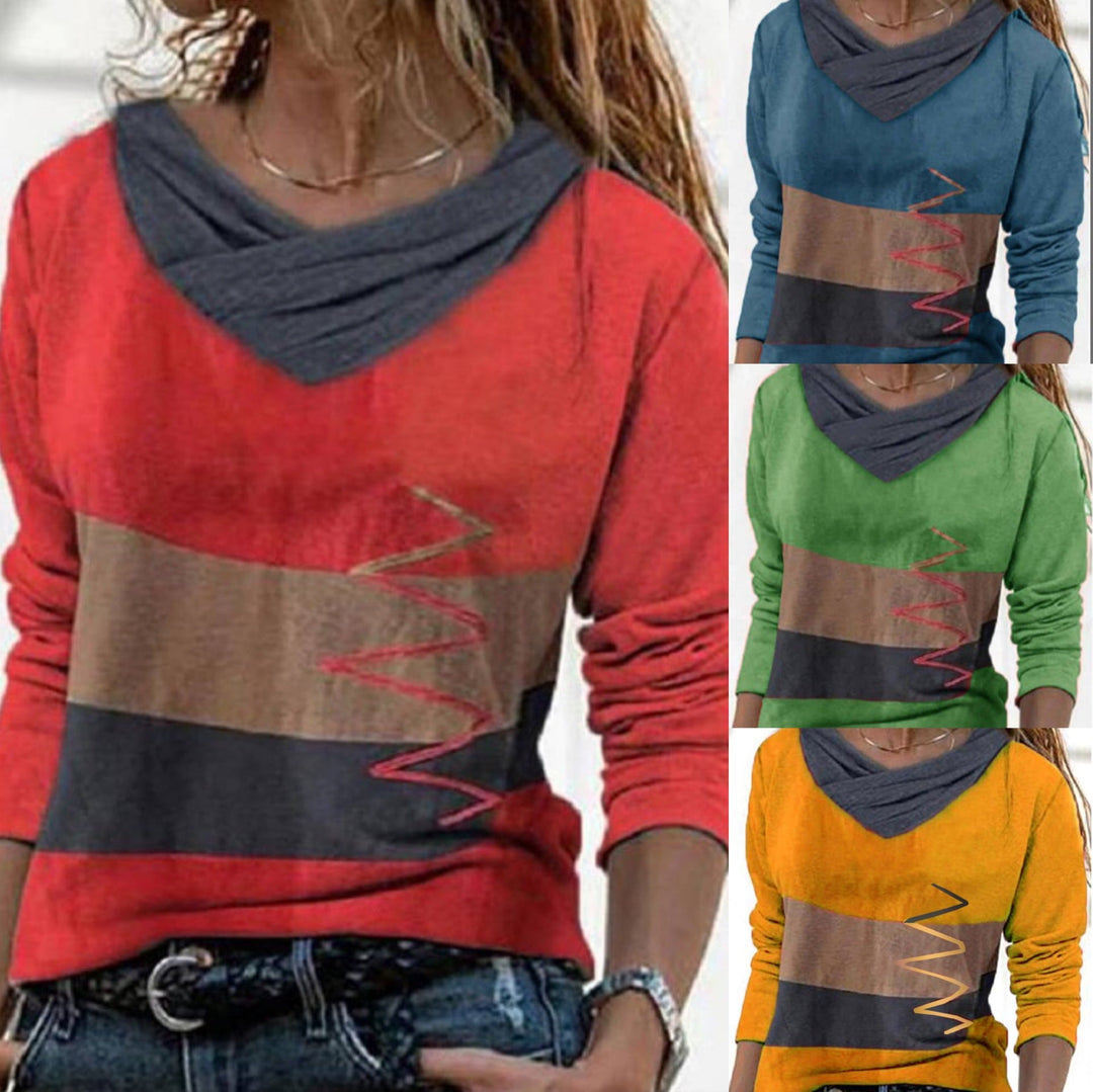 Levoire | Modern printed V-neck long-sleeve shirt