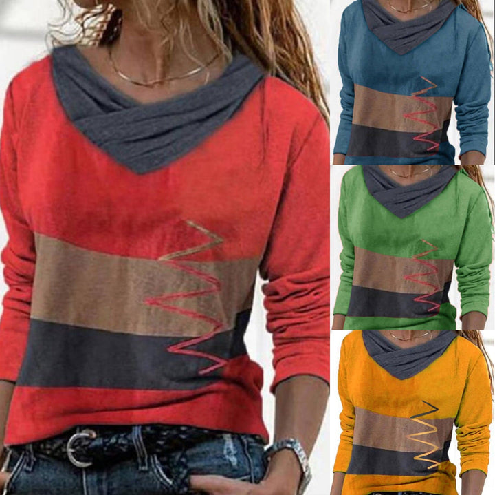 Levoire | Modern printed V-neck long-sleeve shirt