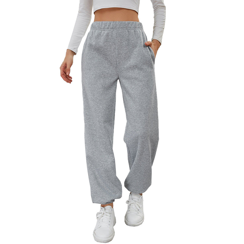 Pantalons de survêtement décontractés pour femmes avec taille élastique et poches latérales Levoire