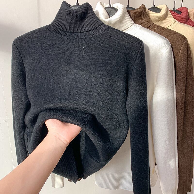 Levoire | Pull À Col Roulé Avec Doublure En Teddy Noir