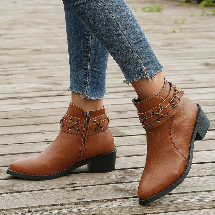 Levoire | Bottes De Vin À Tige Basse À Bout Rond Pour Femmes