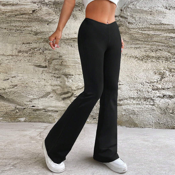 Pantalons évasés pour femmes avec taille haute et matériau élastique Levoire