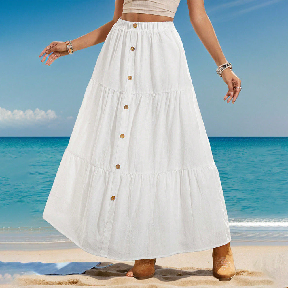 Jupe midi femme avec détails de boutons et design évasé Levoire