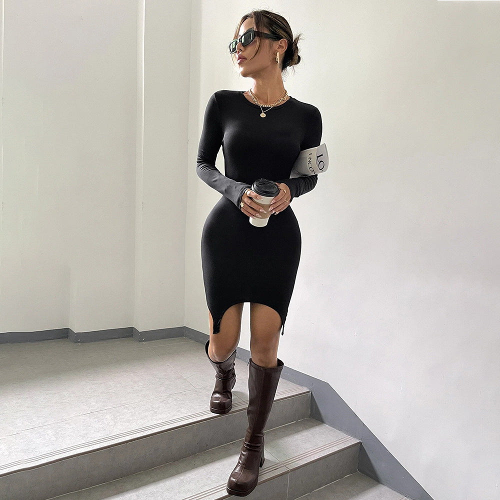Levoire | Chemise de stylisme adaptée à une mini-jupe tricotée à manches longues