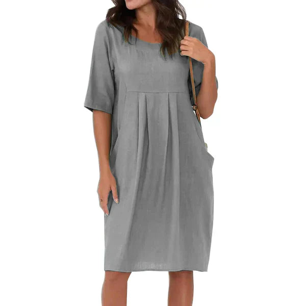 Levoire | Robe En Coton À Manches Courtes Gris