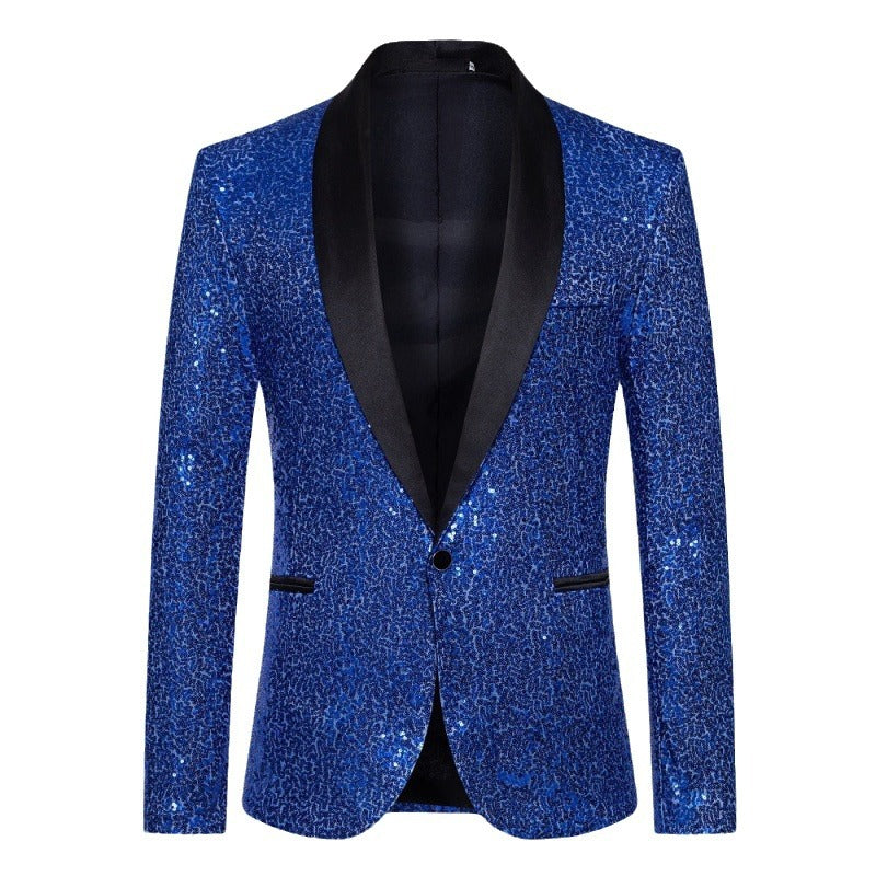 Avriane Veste à sequins pour hommes avec col châle