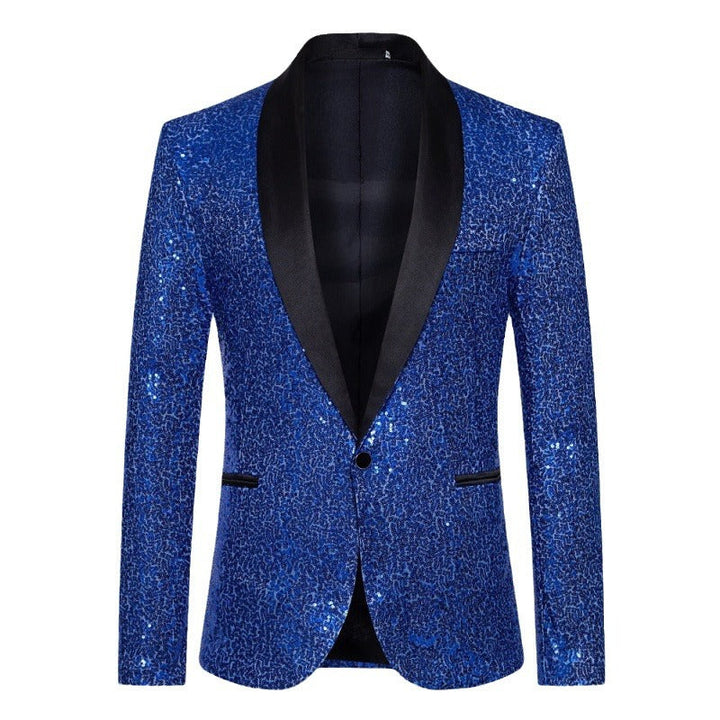 Avriane Veste à sequins pour hommes avec col châle