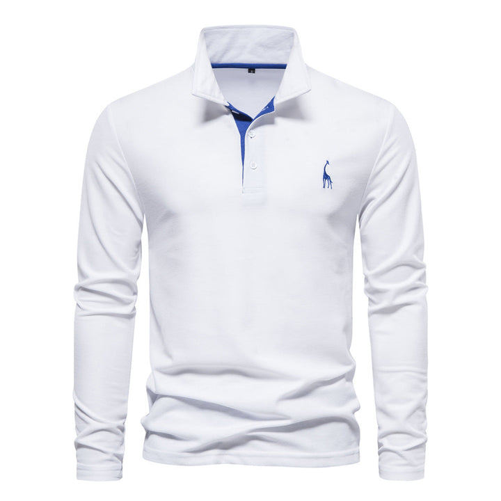 Homme Polo à manches longues avec col moderne et qualité coton respirant Avriane