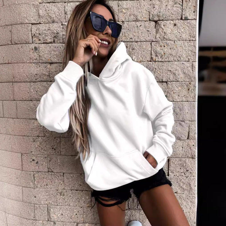 Sweat à capuche décontracté pour femmes en matériau doux avec poches pratiques Levoire