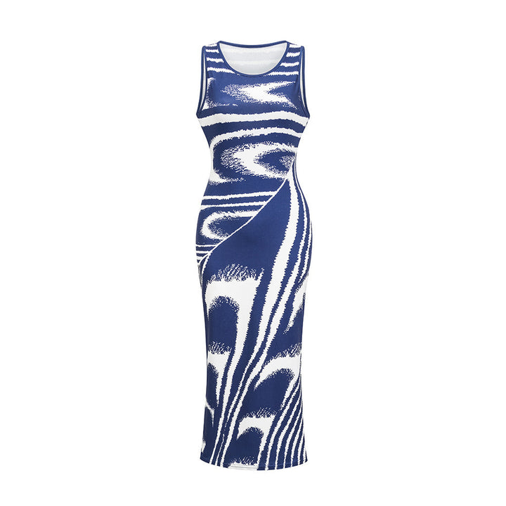 Levoire | Élégant Robe Bodycon Imprimée Slim-Fit Meriheinä