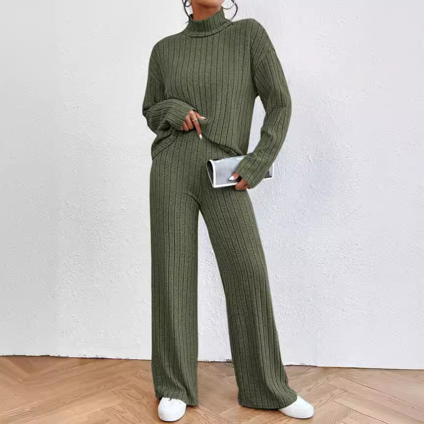 Levoire | Haut Chic Confortable Et Pantalon Ensemble Deux Pièces Pour Femmes Olivier