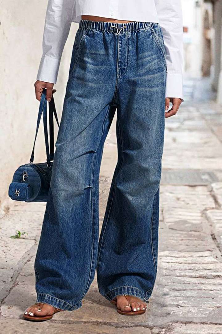 Jeans larges confortables pour femmes au style urbain décontracté Levoire
