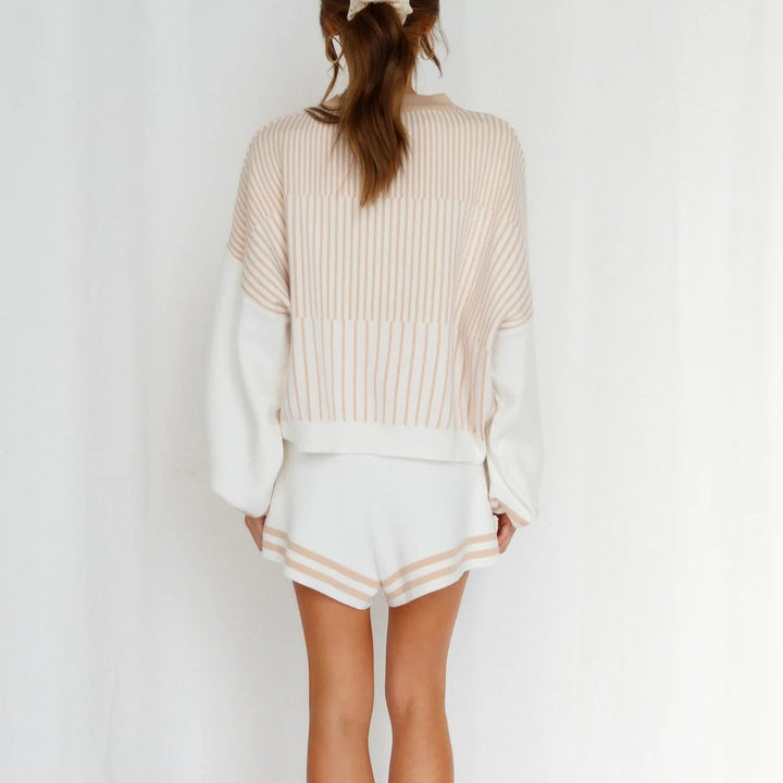 Levoire | Ensemble de shorts en tricot à rayures élégantes