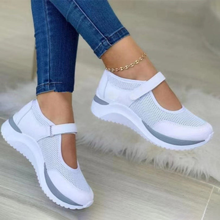 Levoire | Chaussures De Demi-Saison En Filet Avec Fermeture À Velcro Pour Femmes Blanc
