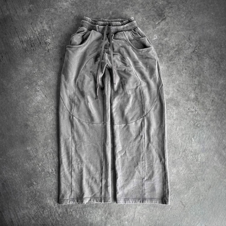 Pantalons en tissu décontractés pour femmes avec taille élastique et poches latérales volumineuses Levoire