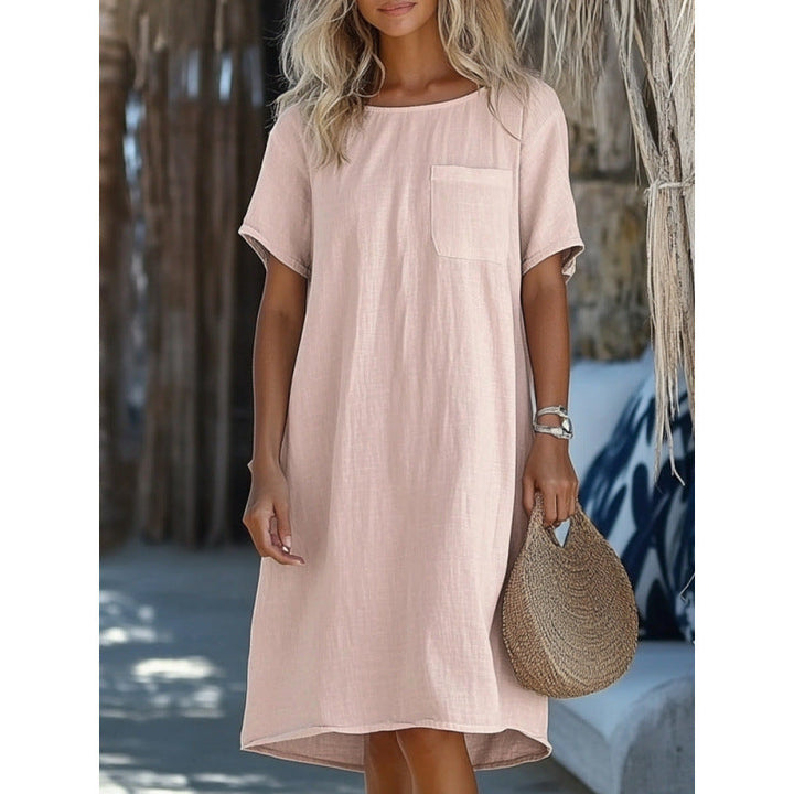 Levoire | Robe en lin Coton Lin Col rond Rosa