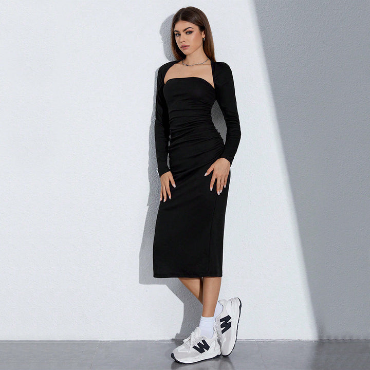 Levoire | Robe longue à manches longues sans bretelles élégante à deux pièces