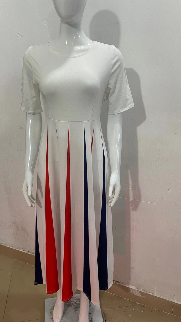 Levoire | Trendik Col Ronde Grande Oscillation Robe Longue