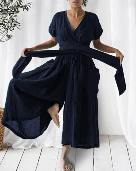 Levoire | Combinaison Élégante À Coupe Classique Bleu