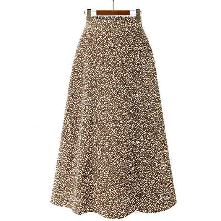 Jupe midi pour femmes avec une coupe élégante en A et un design à pois à la mode Levoire