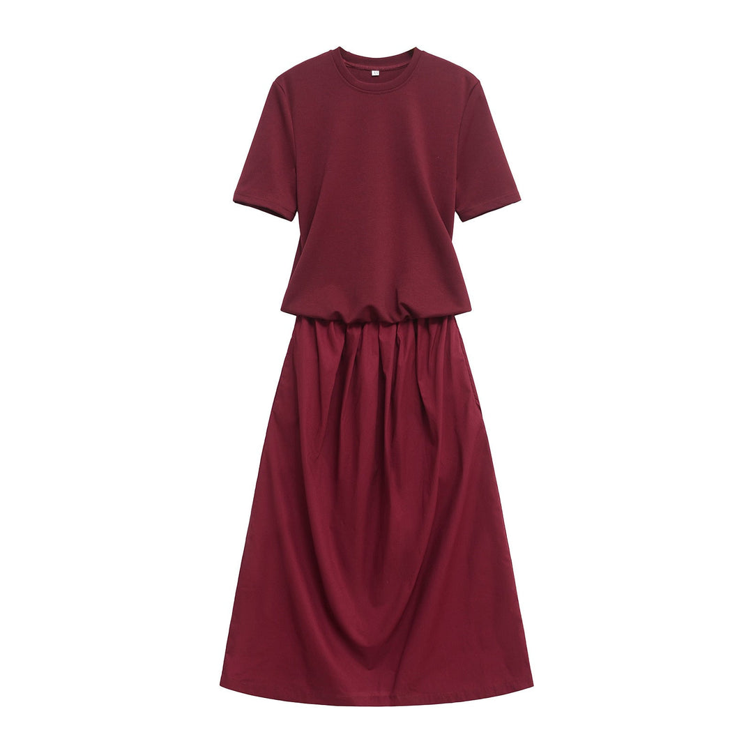 Levoire | Robe Longue à Manches Charmante Printemps Bordeaux