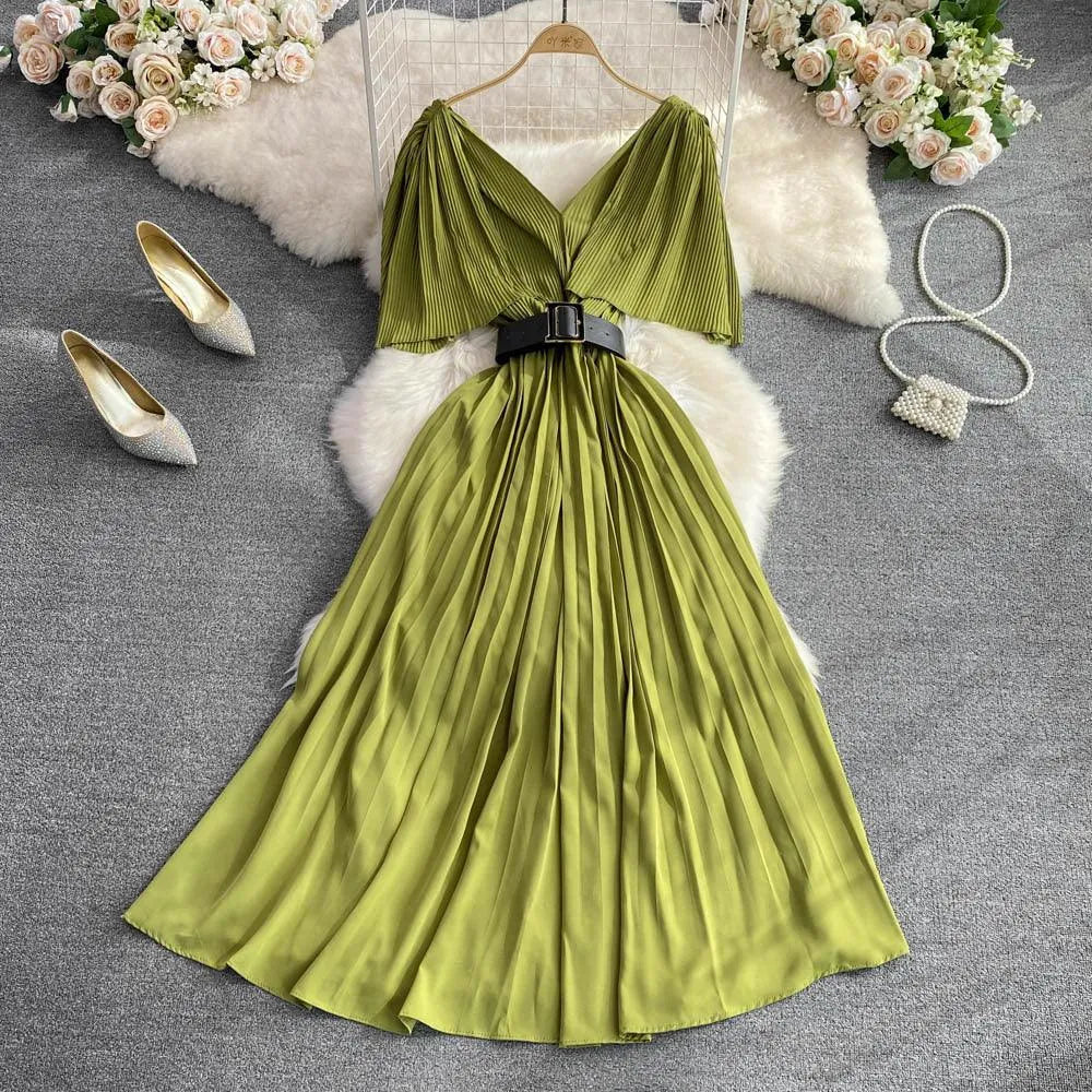 Levoire | Robe longue en A Vert Taille libre