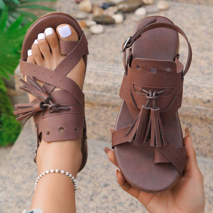 Levoire | Magnifiques Sandales Boho Avec Pompons Pour Femmes