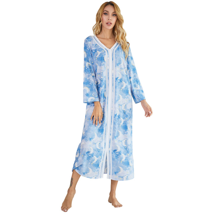 Levoire | Chemise de nuit imprimée Automne Hiver Robe de nuit en tricot imprimée