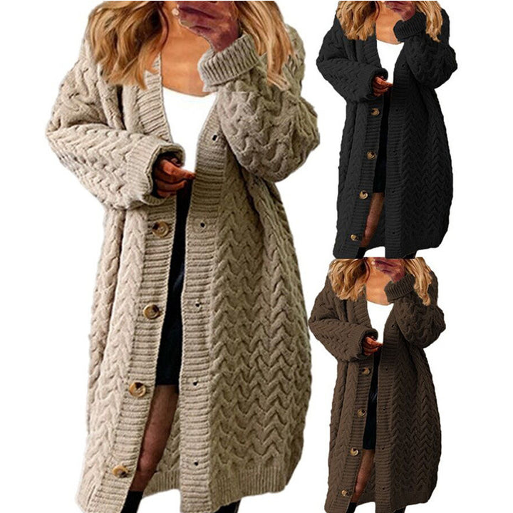 Cardigan en tricot pour femmes avec un design en câble volumineux et des fermetures à boutons pratiques Levoire