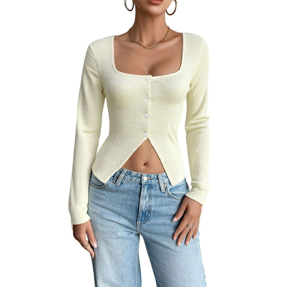 Cardigan femme à manches longues avec coupe décontractée et boutons décoratifs Levoire