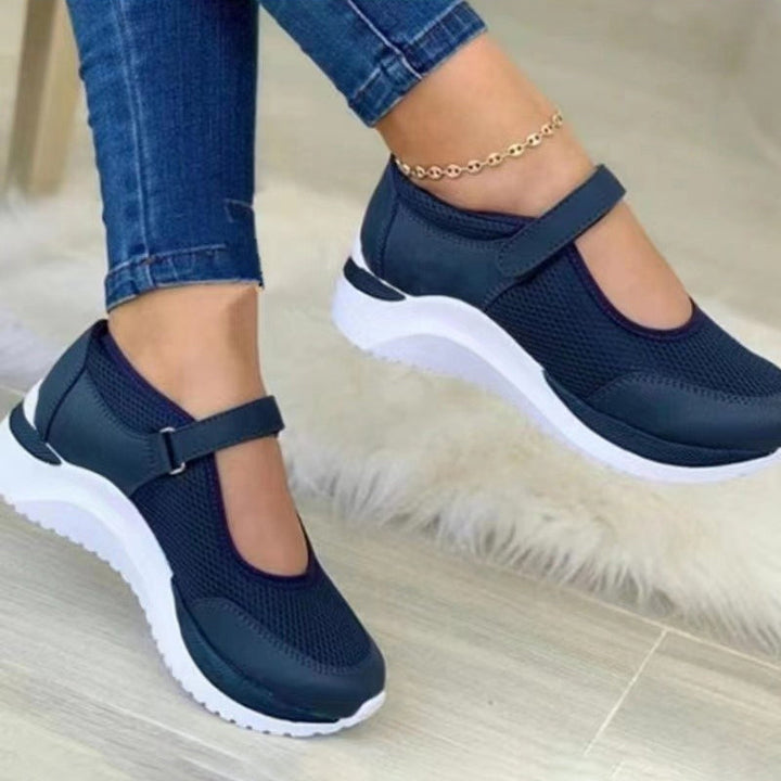 Levoire | Sandales Épaisses à Bout Rond avec Fermeture Velcro Bleu marine